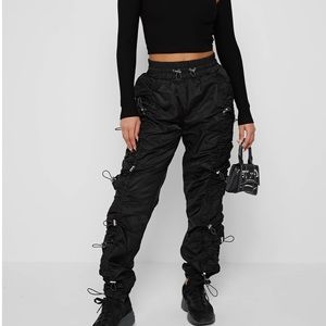 Maniere De Voir Ruched Bungee Cargo Pant